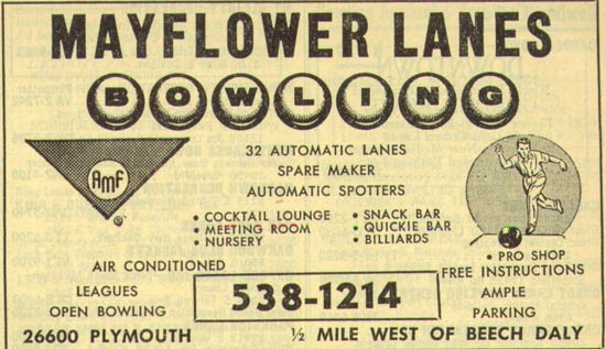 Mayflower Lanes - Vintage Yellow Pages